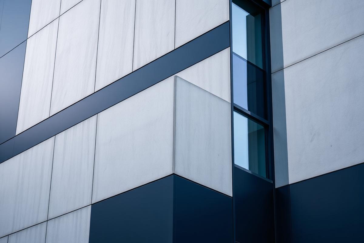 Detalhe de fachada em painéis ACM